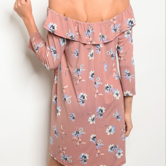 ❤️LAST L NEW Mauve floral off shoulder dress - Picture 3 of 3